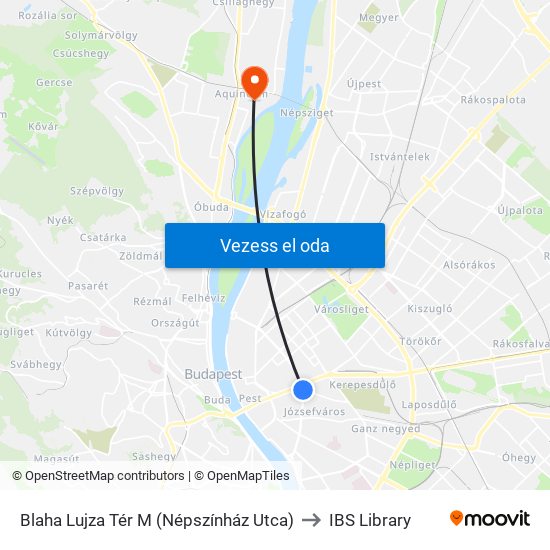 Blaha Lujza Tér M (Népszínház Utca) to IBS Library map