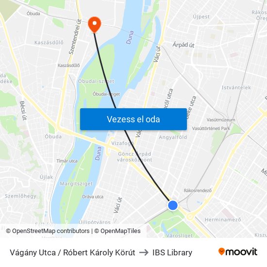 Vágány Utca / Róbert Károly Körút to IBS Library map