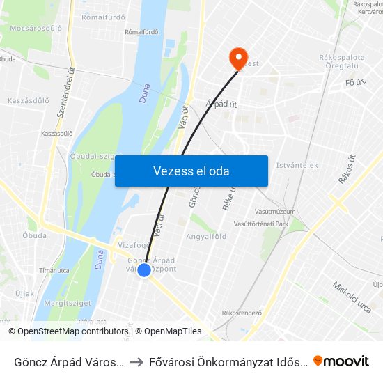 Göncz Árpád Városközpont to Fővárosi Önkormányzat Idősek Otthona map
