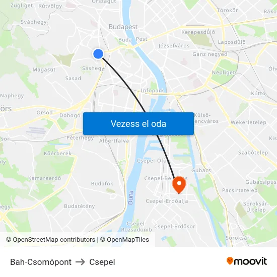 Bah-Csomópont to Csepel map