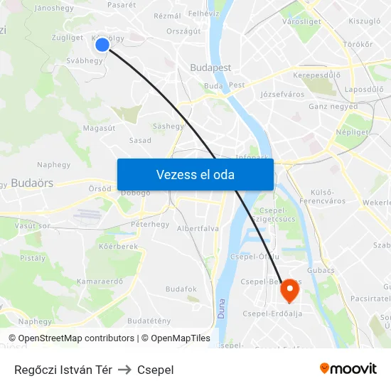 Regőczi István Tér to Csepel map