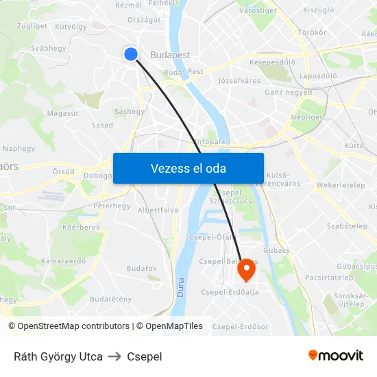 Ráth György Utca to Csepel map