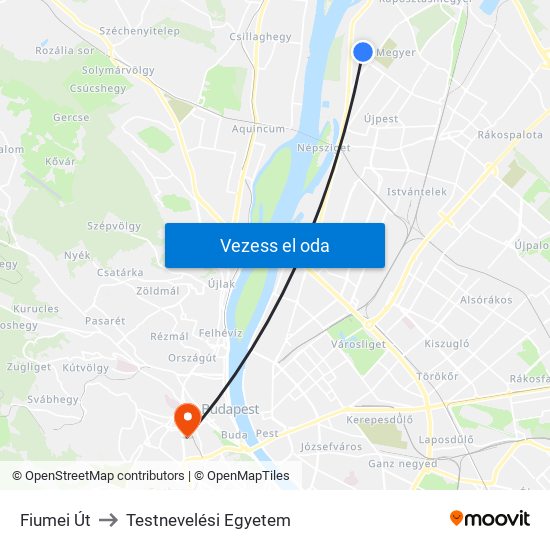 Fiumei Út to Testnevelési Egyetem map