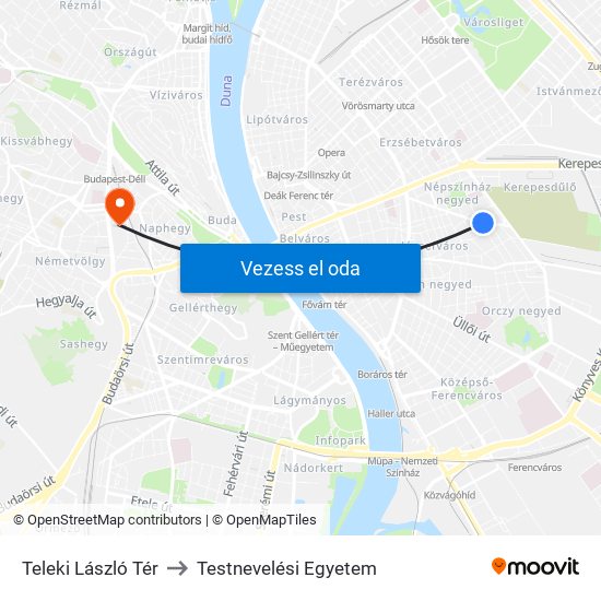 Teleki László Tér to Testnevelési Egyetem map