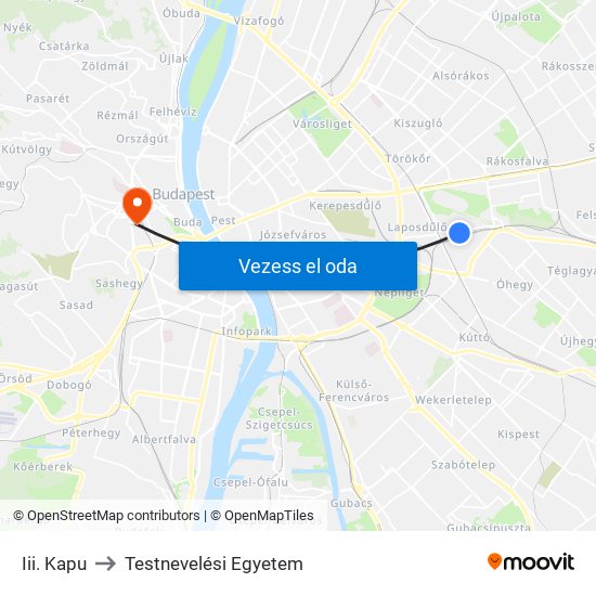 Iii. Kapu to Testnevelési Egyetem map