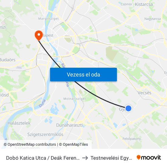 Dobó Katica Utca / Deák Ferenc Utca to Testnevelési Egyetem map