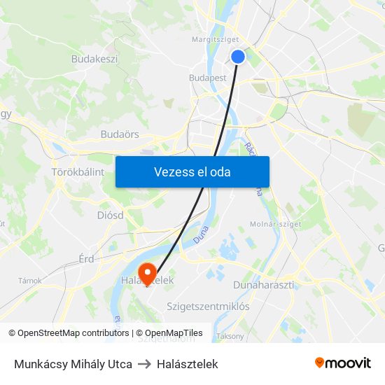 Munkácsy Mihály Utca to Halásztelek map