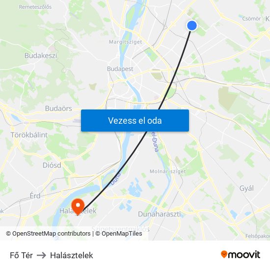 Fő Tér to Halásztelek map