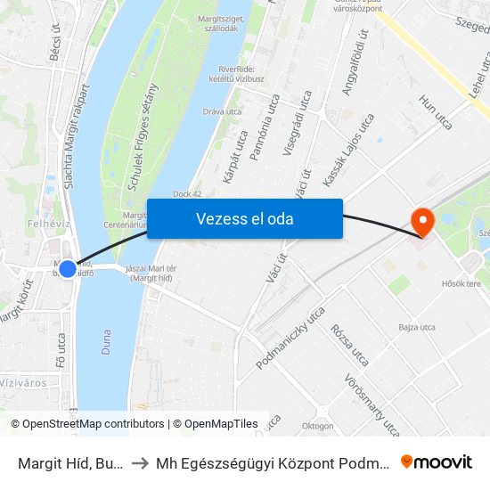 Margit Híd, Budai Hídfő H to Mh Egészségügyi Központ Podmaniczky Utcai Telephely map