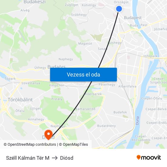 Széll Kálmán Tér M to Diósd map