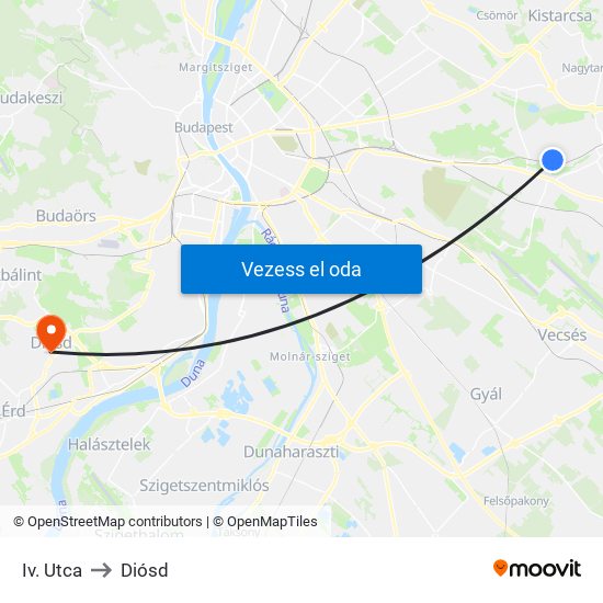 Iv. Utca to Diósd map