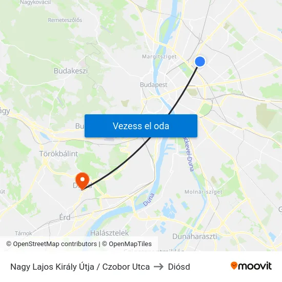 Nagy Lajos Király Útja / Czobor Utca to Diósd map