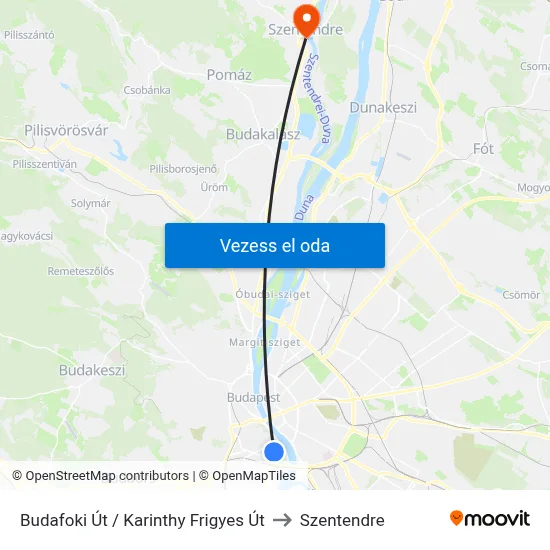 Budafoki Út / Karinthy Frigyes Út to Szentendre map