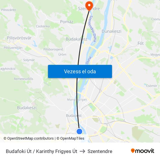 Budafoki Út / Karinthy Frigyes Út to Szentendre map