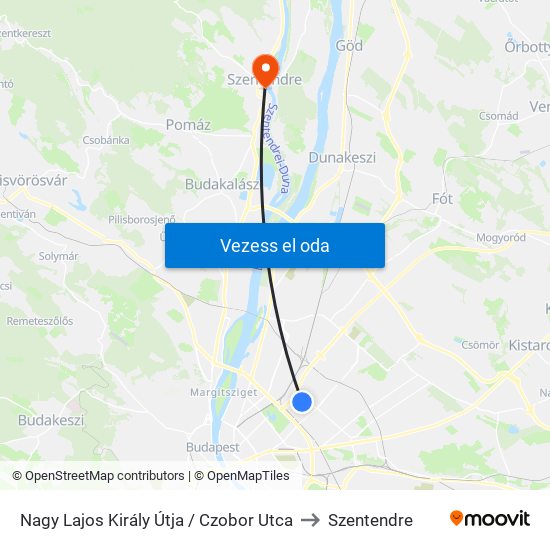 Nagy Lajos Király Útja / Czobor Utca to Szentendre map