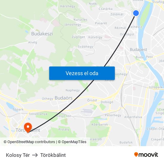 Kolosy Tér to Törökbálint map