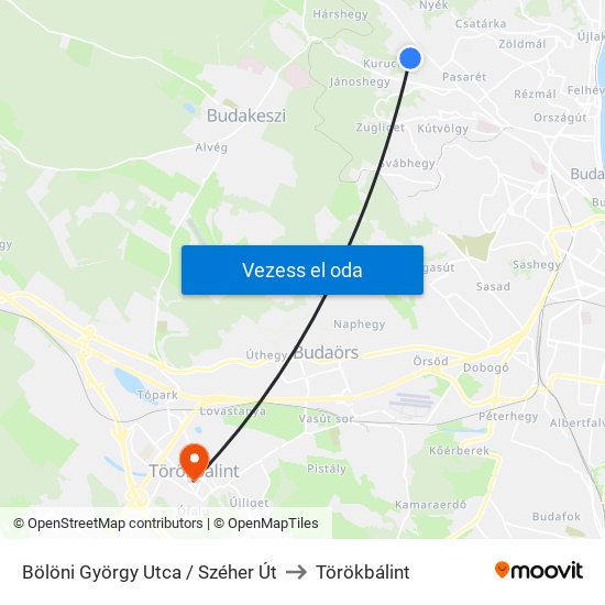 Bölöni György Utca / Széher Út to Törökbálint map