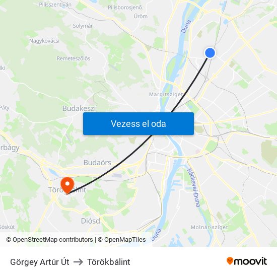 Görgey Artúr Út to Törökbálint map