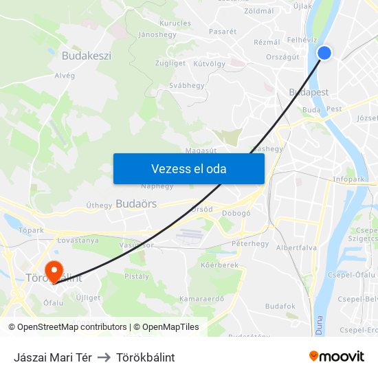 Jászai Mari Tér to Törökbálint map