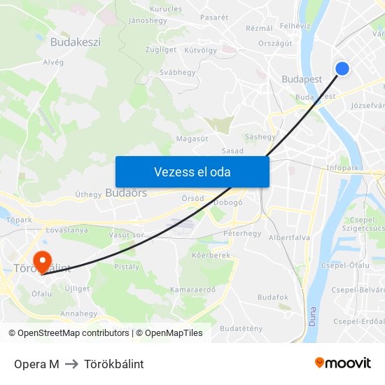 Opera M to Törökbálint map
