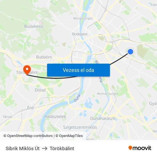 Sibrik Miklós Út to Törökbálint map