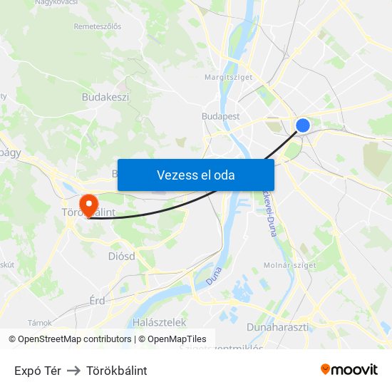 Expó Tér to Törökbálint map