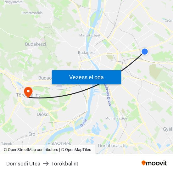Dömsödi Utca to Törökbálint map