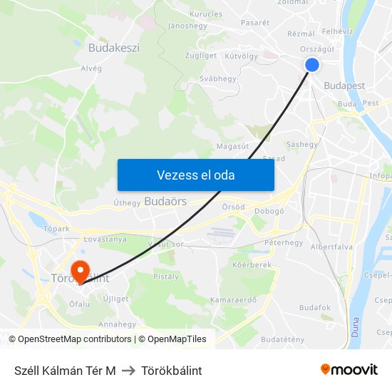 Széll Kálmán Tér M to Törökbálint map