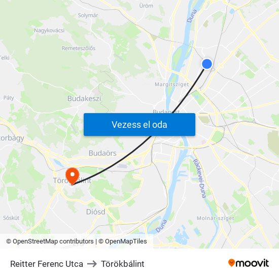 Reitter Ferenc Utca to Törökbálint map