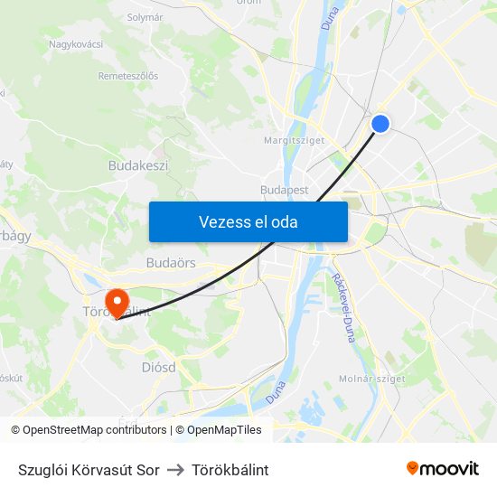 Szuglói Körvasút Sor to Törökbálint map