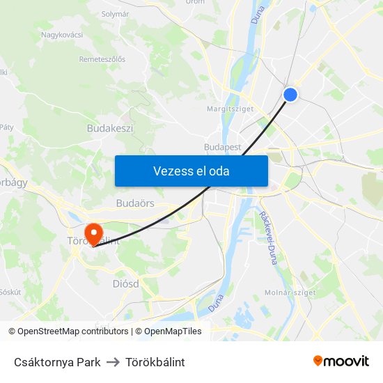 Csáktornya Park to Törökbálint map