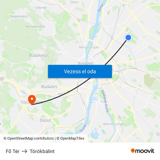 Fő Tér to Törökbálint map