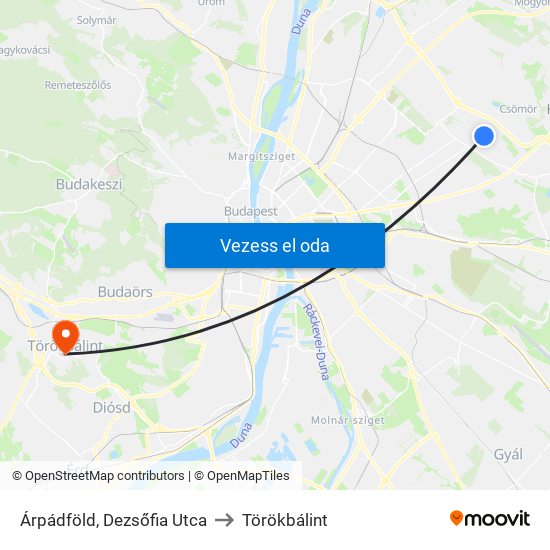 Árpádföld, Dezsőfia Utca to Törökbálint map