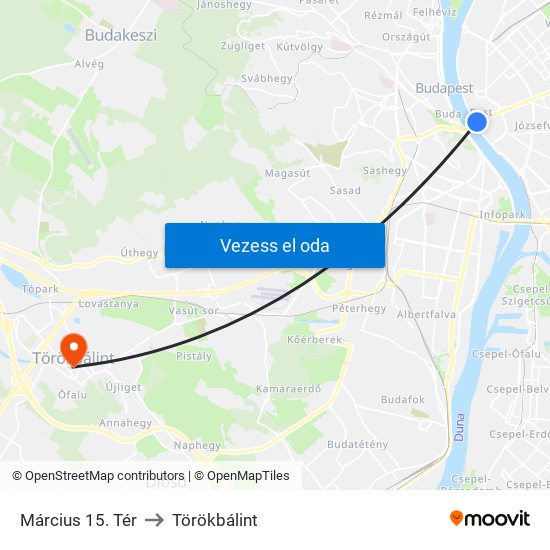 Március 15. Tér to Törökbálint map