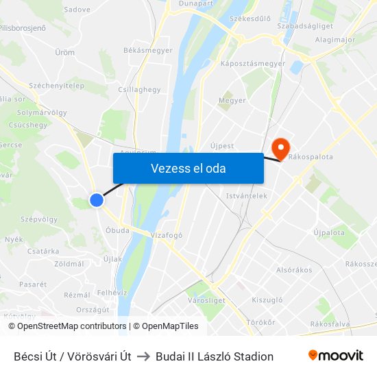 Bécsi Út / Vörösvári Út to Budai II László Stadion map
