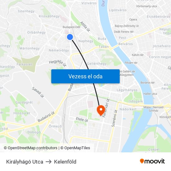 Királyhágó Utca to Kelenföld map