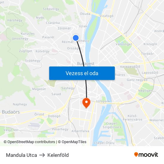 Mandula Utca to Kelenföld map