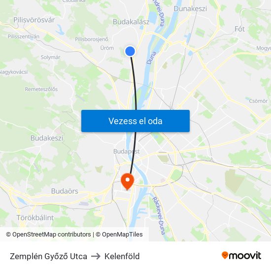 Zemplén Győző Utca to Kelenföld map