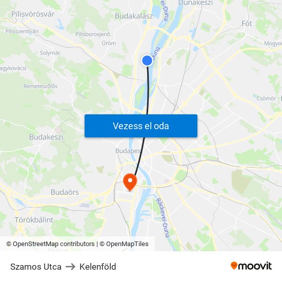 Szamos Utca to Kelenföld map