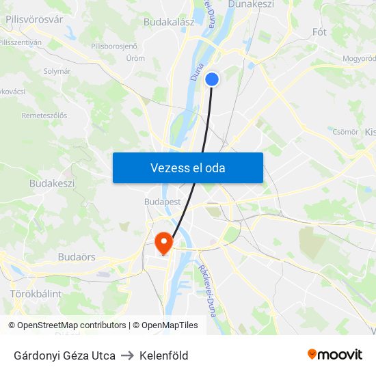 Gárdonyi Géza Utca to Kelenföld map