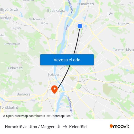 Homoktövis Utca / Megyeri Út to Kelenföld map