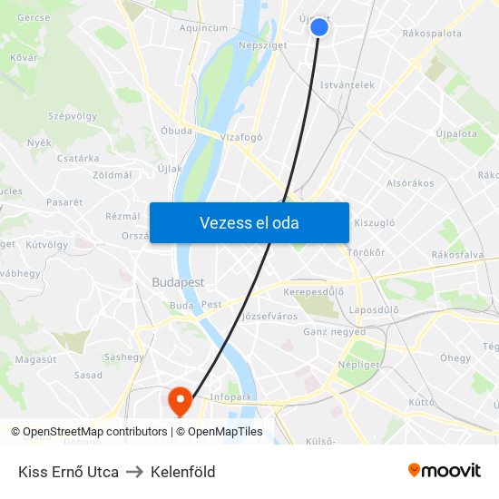 Kiss Ernő Utca to Kelenföld map