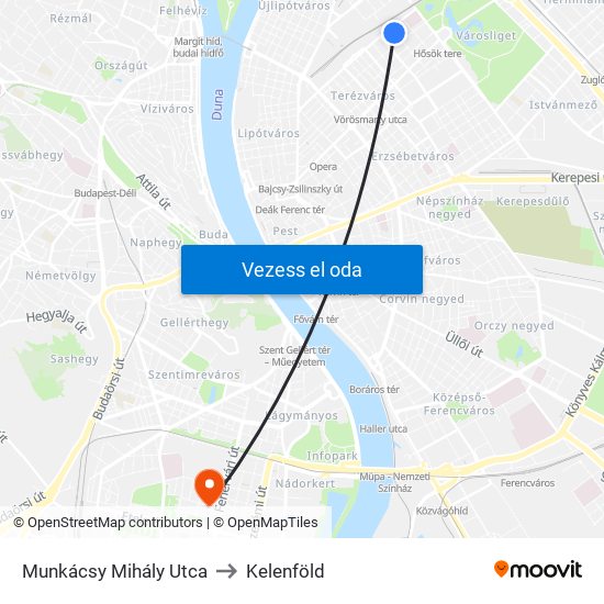 Munkácsy Mihály Utca to Kelenföld map