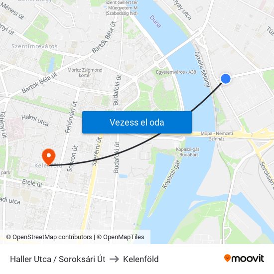 Haller Utca / Soroksári Út to Kelenföld map