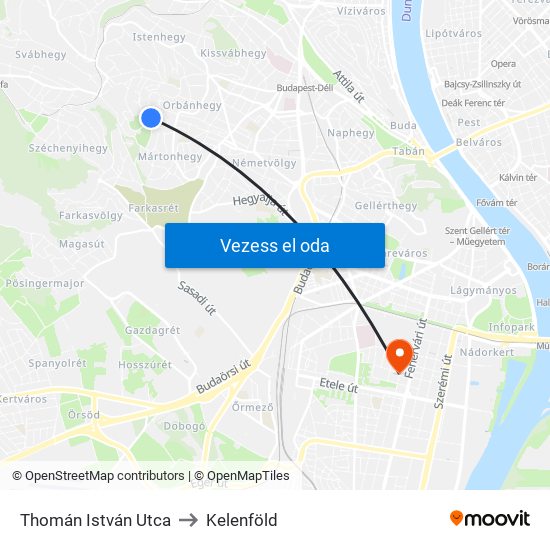 Thomán István Utca to Kelenföld map