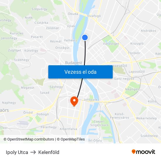 Ipoly Utca to Kelenföld map