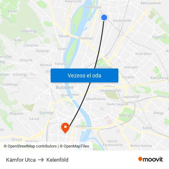 Kámfor Utca to Kelenföld map