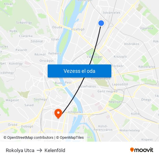 Rokolya Utca to Kelenföld map
