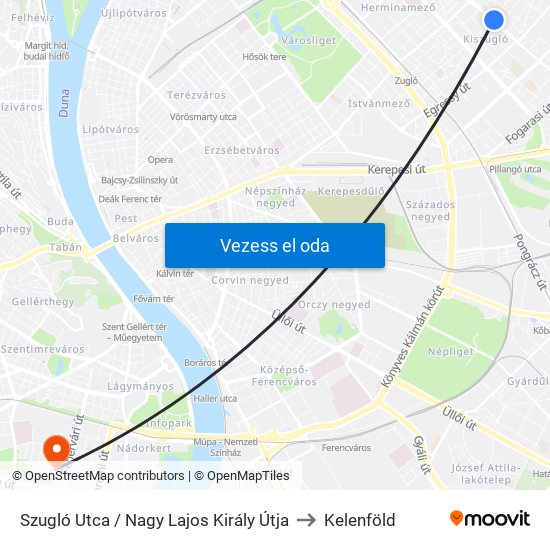 Szugló Utca / Nagy Lajos Király Útja to Kelenföld map