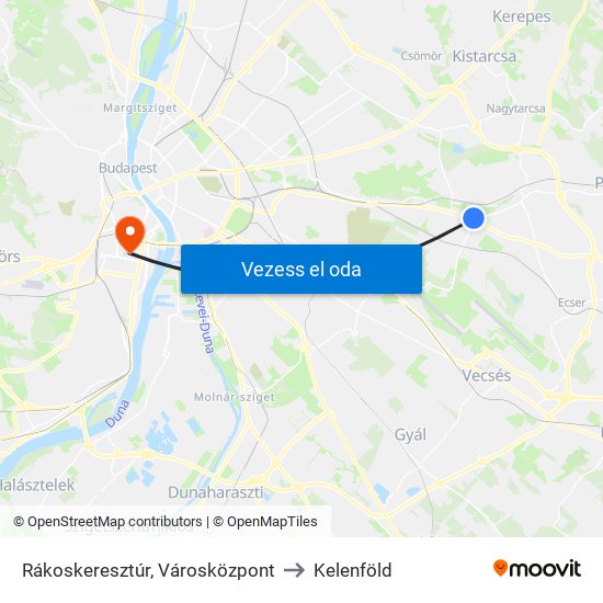 Rákoskeresztúr, Városközpont to Kelenföld map